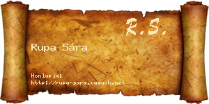 Rupa Sára névjegykártya